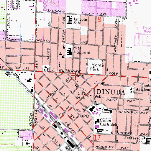 Topographic Map of Seventh Day Adventist Church, CA
