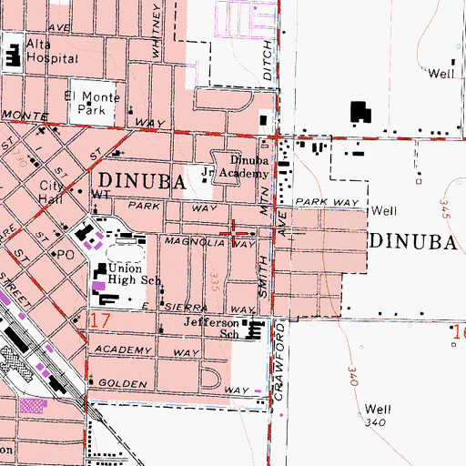 Topographic Map of United Pentecostal Church, CA