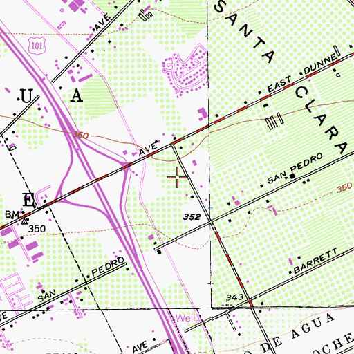 Topographic Map of Advent Lutheran Church, CA