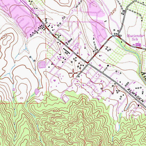 Topographic Map of Almaden Neighborhood Church, CA