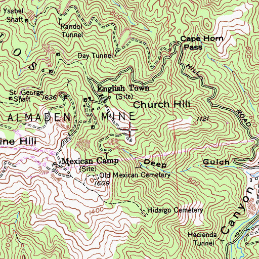 Topographic Map of Almaden Reservoir County Park, CA