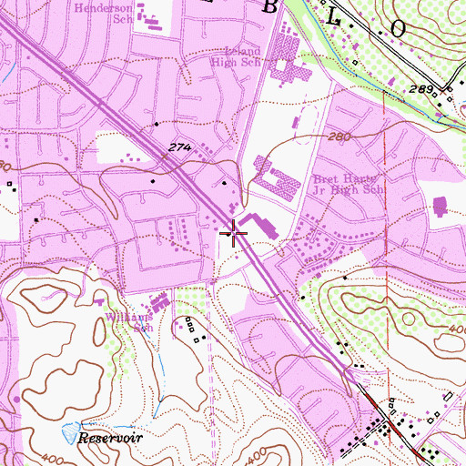 Topographic Map of Almaden Via Valiente Plaza Shopping Center, CA