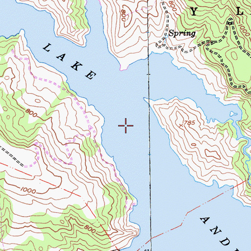 Topographic Map of Anderson Lake County Park, CA