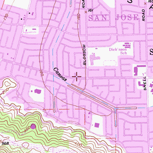 Topographic Map of Apostles Lutheran Church, CA
