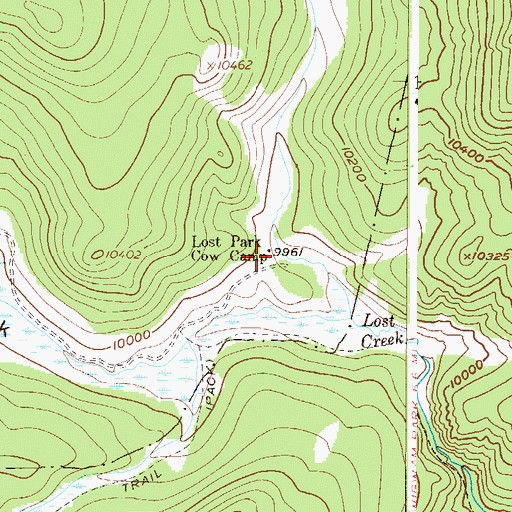 Topographic Map of Lost Park Cow Camp, CO