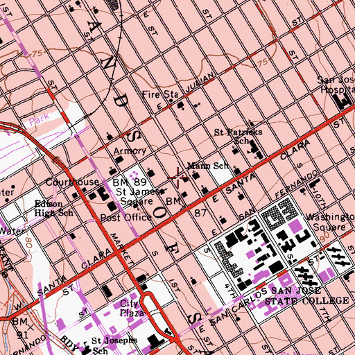 Topographic Map of Apostolic Assembly Faith Church, CA