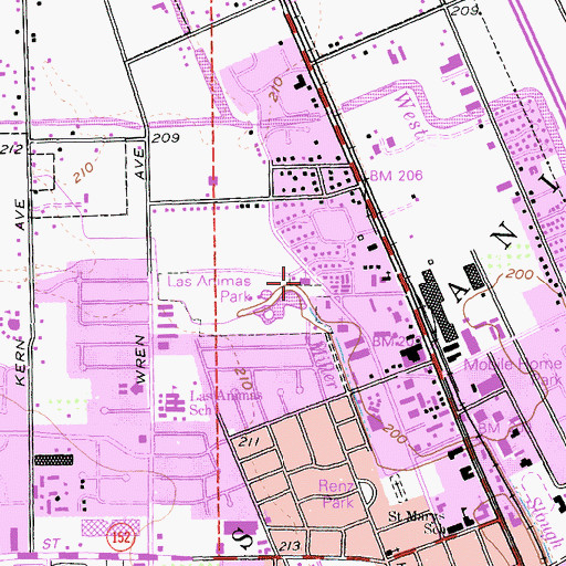 Topographic Map of Apostolic Assembly of the Faith in Christ Jesus Church, CA
