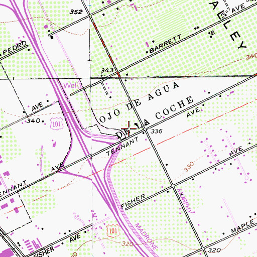 Topographic Map of Beth-El Baptist Church, CA