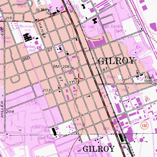 Topographic Map of Bethany Church of God in Christ, CA