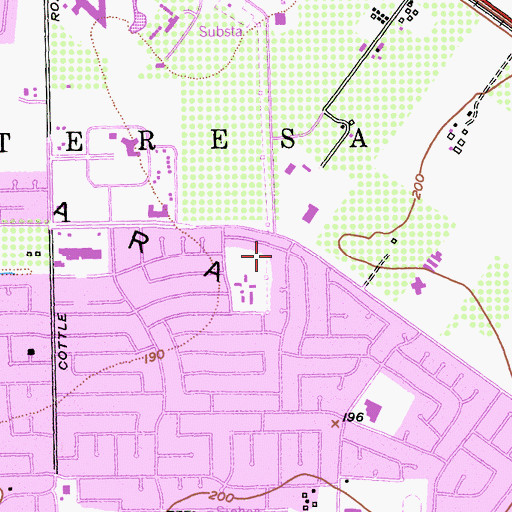 Topographic Map of Blossom Valley Bible Church, CA
