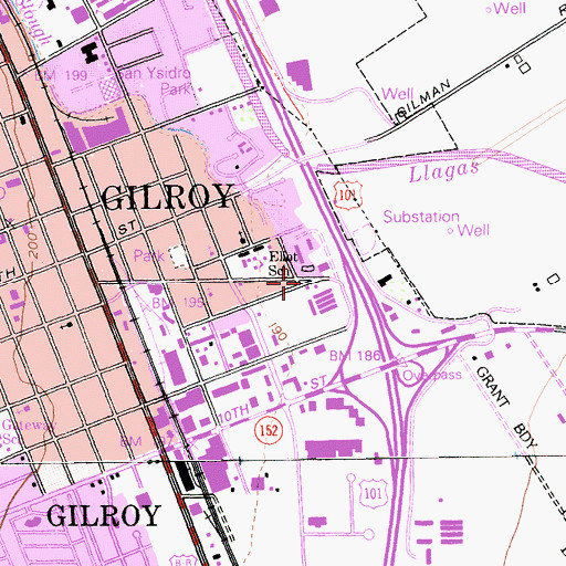 Topographic Map of Butcher Park, CA