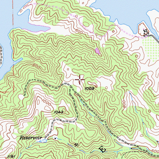Topographic Map of Calero Reservoir County Park, CA