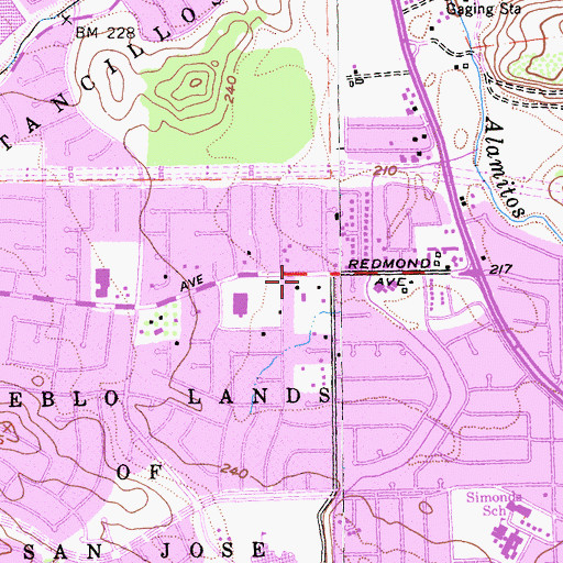 Topographic Map of Canaan Taiwanese Christian Church, CA