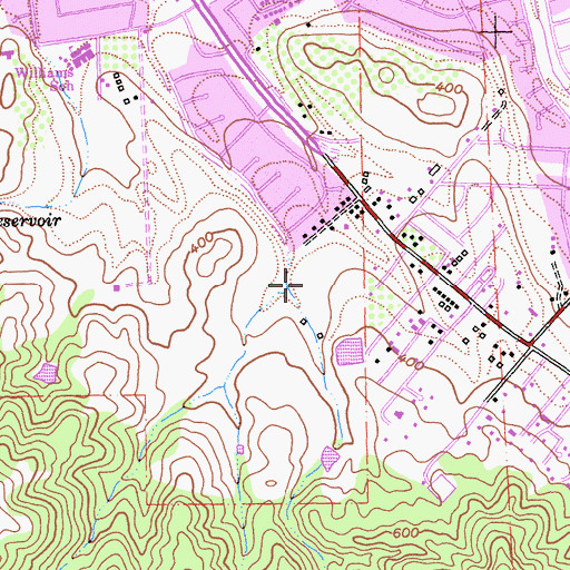 Topographic Map of Cathedral Park, CA