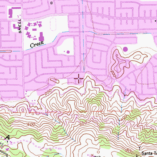 Topographic Map of Century Oaks Park, CA
