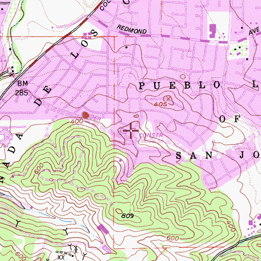 Topographic Map of Cerro Verde Park, CA