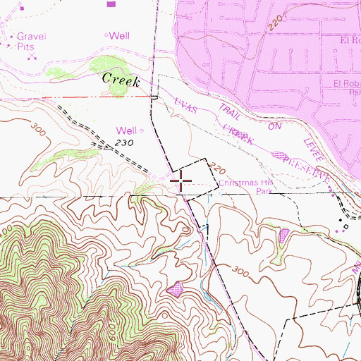 Topographic Map of Christmas Hills Park, CA