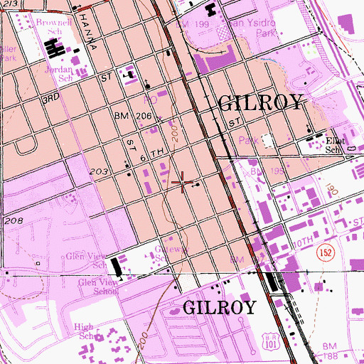Topographic Map of Church of Christ, CA