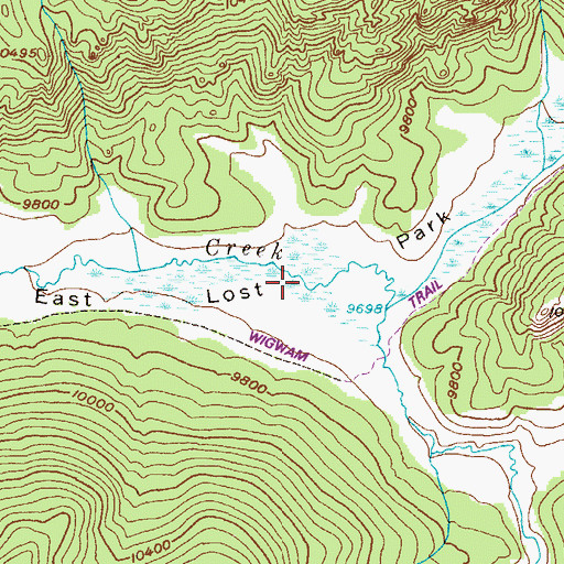 Topographic Map of East Lost Park, CO
