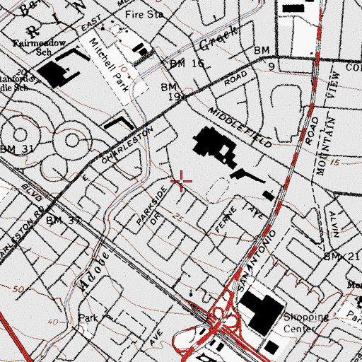 Topographic Map of Cubberley Playground, CA