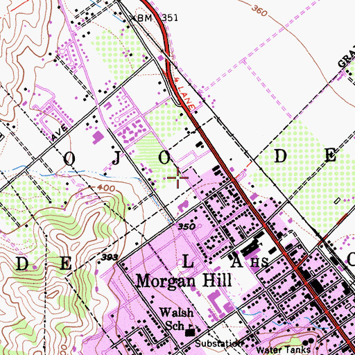 Topographic Map of Del Monte Park, CA