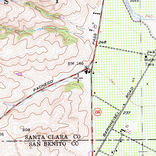 Topographic Map of Don Pacheco Gardens, CA