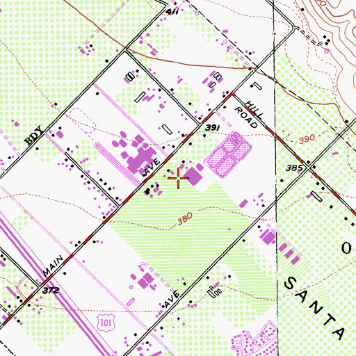 Topographic Map of Emilio Guglielmo Winery, CA