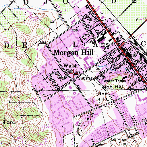 Topographic Map of First Baptist Church, CA