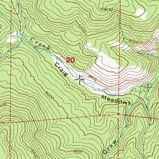 Topographic Map of Craig Meadows, CO