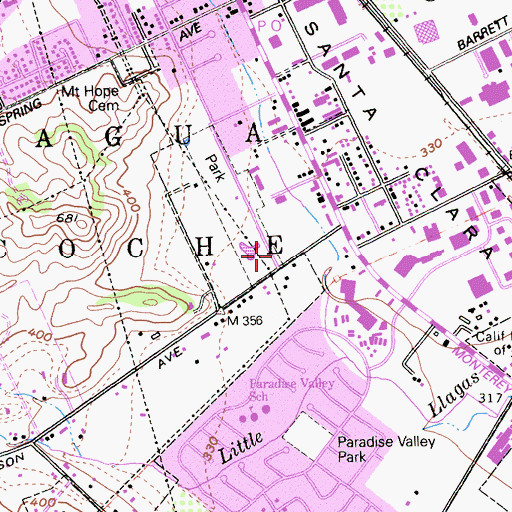 Topographic Map of First United Pentecostal Church, CA