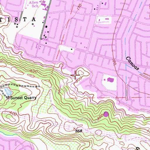 Topographic Map of Foothill Park, CA