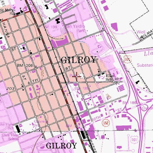 Topographic Map of Forest Street Park, CA