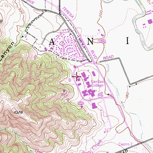 Topographic Map of Gavilan College Library, CA