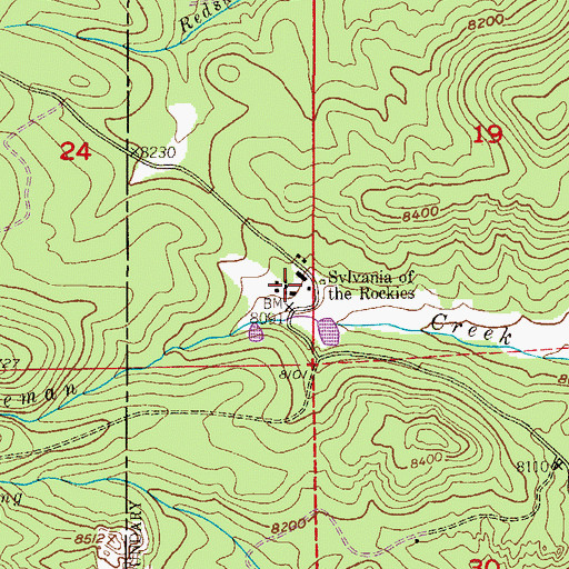 Topographic Map of Sylvania of the Rockies, CO