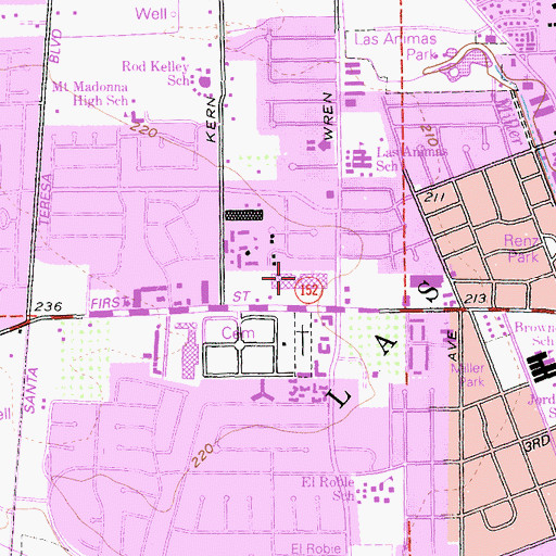 Topographic Map of Gilroy Plaza Shopping Center, CA