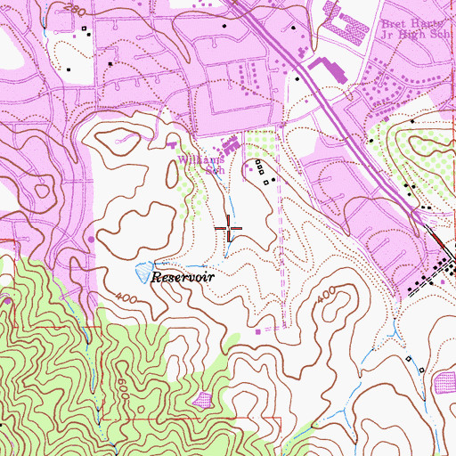 Topographic Map of Glenview Park, CA