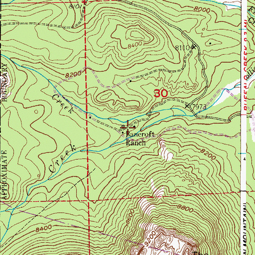Topographic Map of Bancroft Ranch, CO