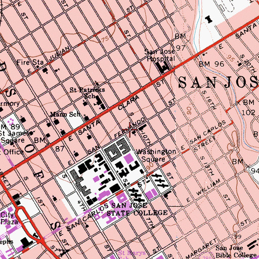 Topographic Map of Grace Baptist Church, CA