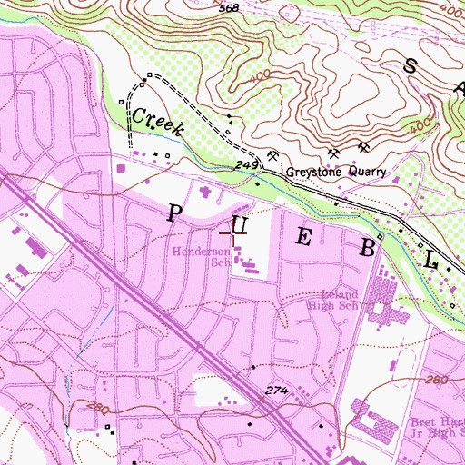Topographic Map of Graystone Park, CA