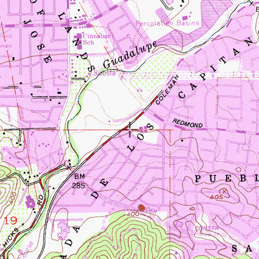 Topographic Map of Guadalupe Elementary School, CA
