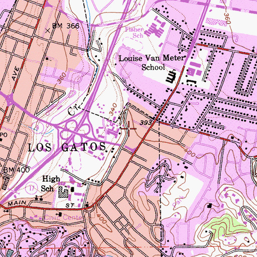 Topographic Map of Henard Hospital, CA
