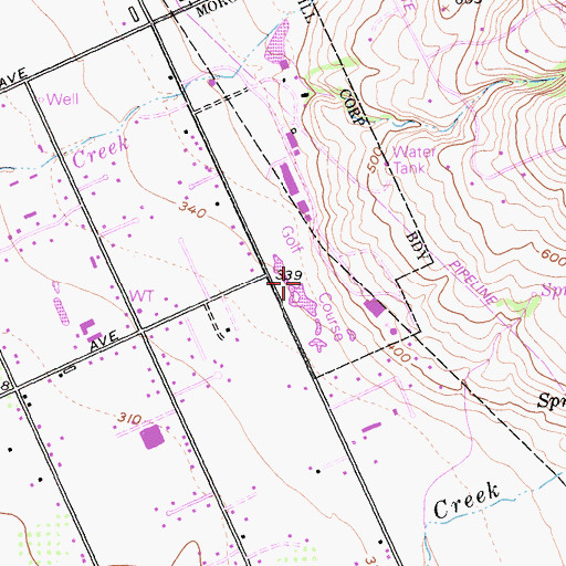 Topographic Map of Hill Country Golf and Country Club, CA