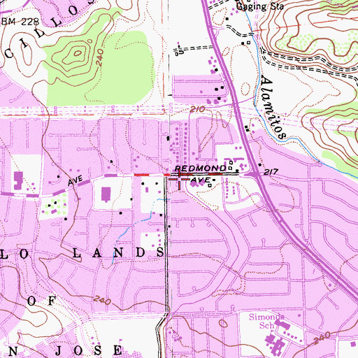Topographic Map of Holy Spirit Church, CA