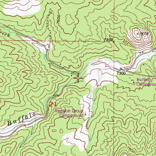 Topographic Map of Redskin Creek, CO