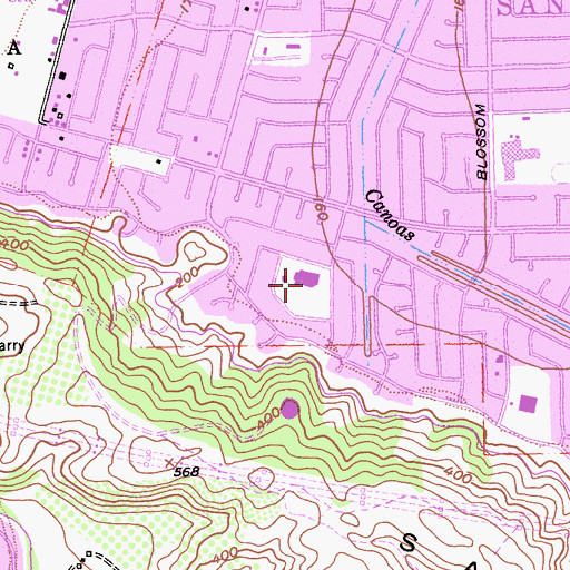 Topographic Map of James Randol Elementary School (historical), CA