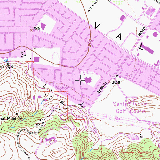 Topographic Map of Baldwin Elementary School, CA