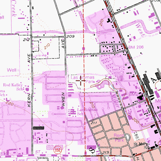 Topographic Map of Las Animas Park, CA