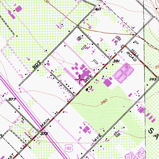 Topographic Map of Live Oak High School, CA