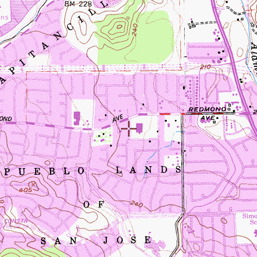 Topographic Map of Los Alamitos Elementary School, CA