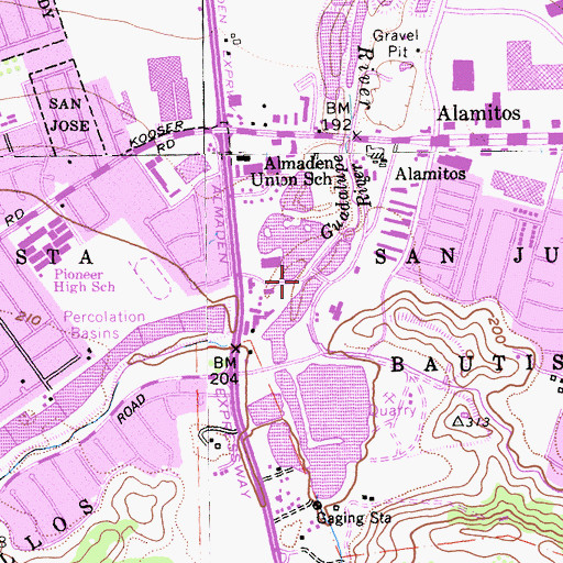 Topographic Map of Los Alamitos Percolation Ponds, CA